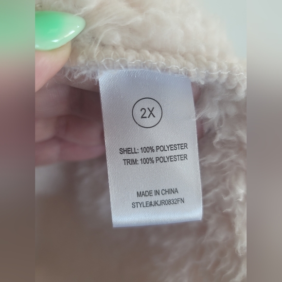 Faux Sherpa Plus Size Jacket - Picture 11 of 14